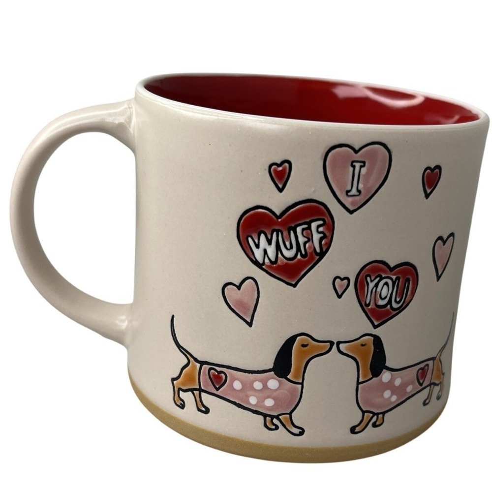 New Spectrum Designz Valentine's I WUFF YOU DACHSHUND DOG Ceramic Mug